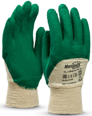 Перчатки БАРХАН РЧ, (TL-12), латекс текстурированный, резинка, частичный облив